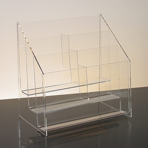 Countertop Brochure Holder All Clear 3-tier 6 pockets for 5-1/2"