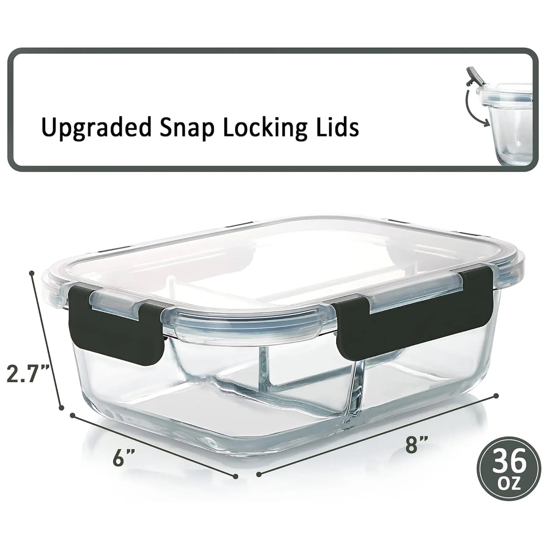 Glass Lunch Box with A Lid 3
