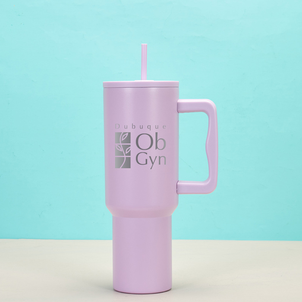 40 OZ Double Walls Stainless Steel Auto Tumbler With Straw And Handle 12