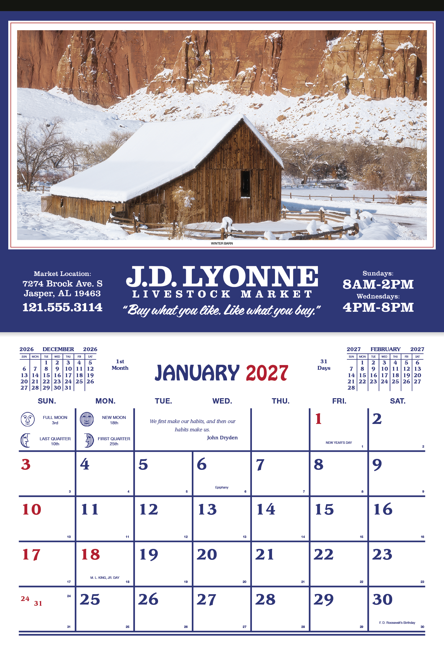 Skinner & Kennedy® Farm Calendar 35