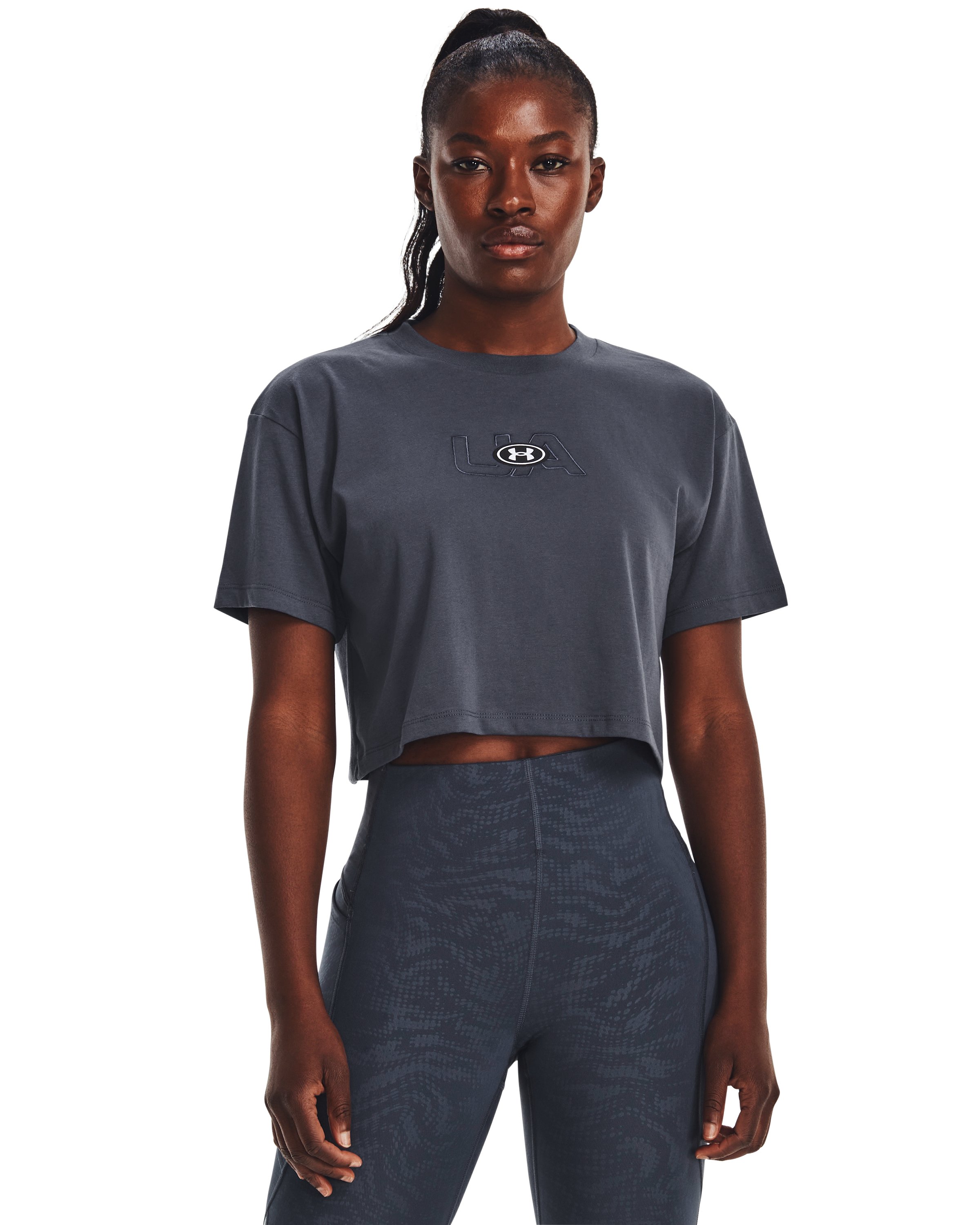 Women's UA Branded Logo Crop Short Sleeve  3