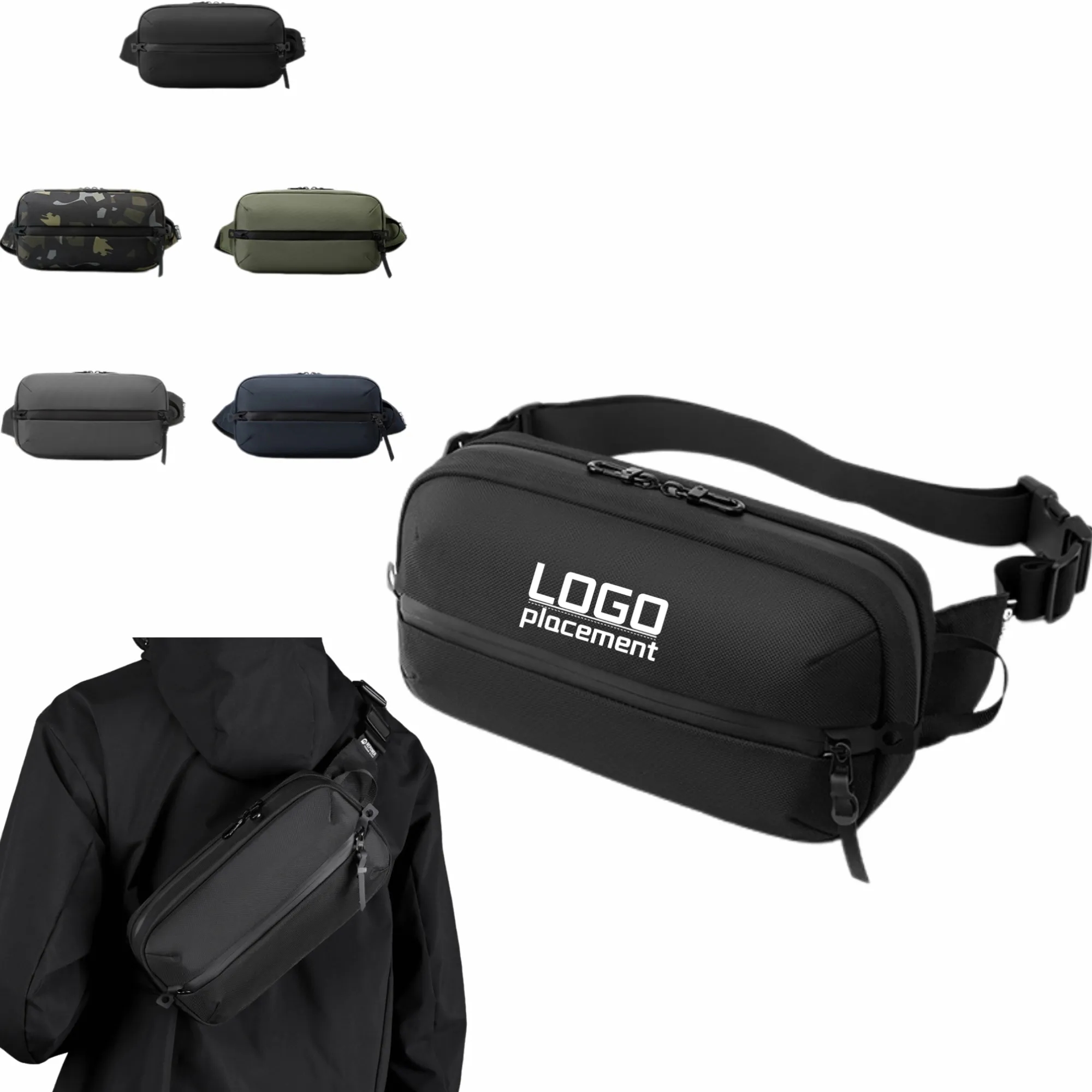 Men's Minimalist Waist Bag, Outdoor Commute Sling Bag