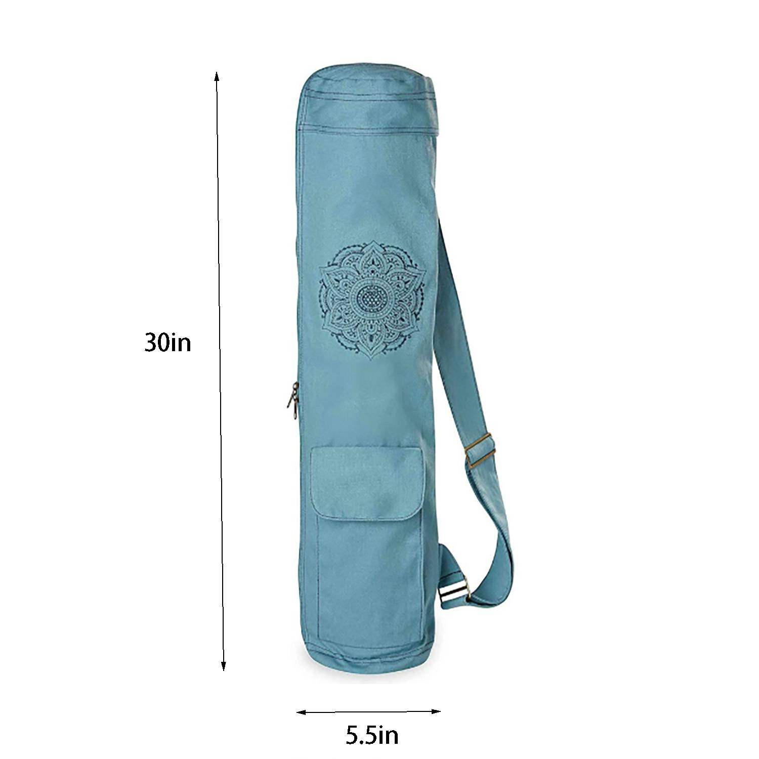 Zipper Canvas Yoga Mat Bag w/ Adjustable Strap 4