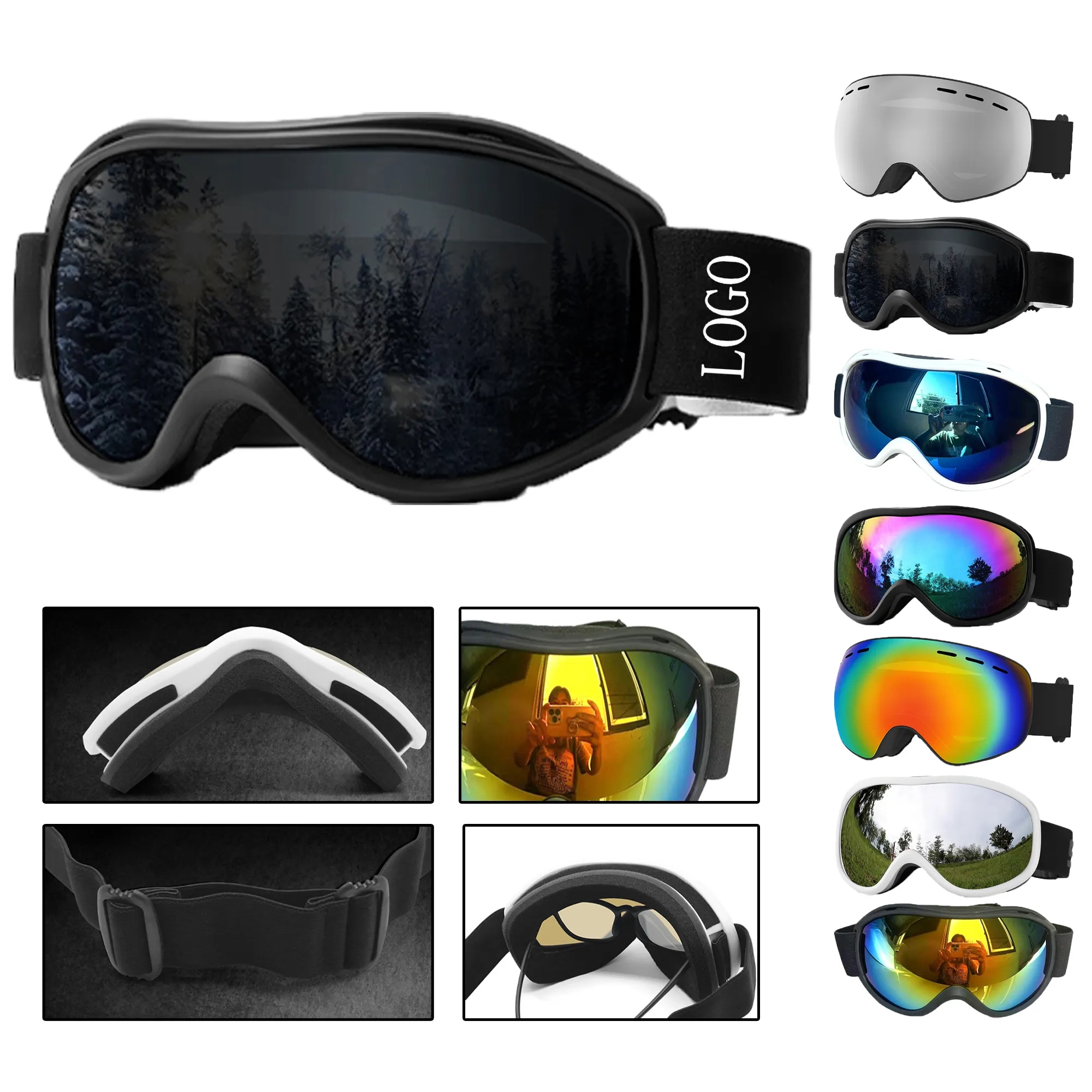 Spherical Double Layer Anti Fog Ski Goggles 7