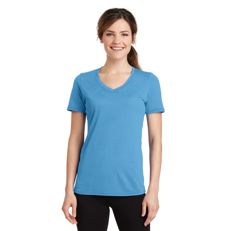 Port & Company Women's Performance Blend V-Neck Tee. 45