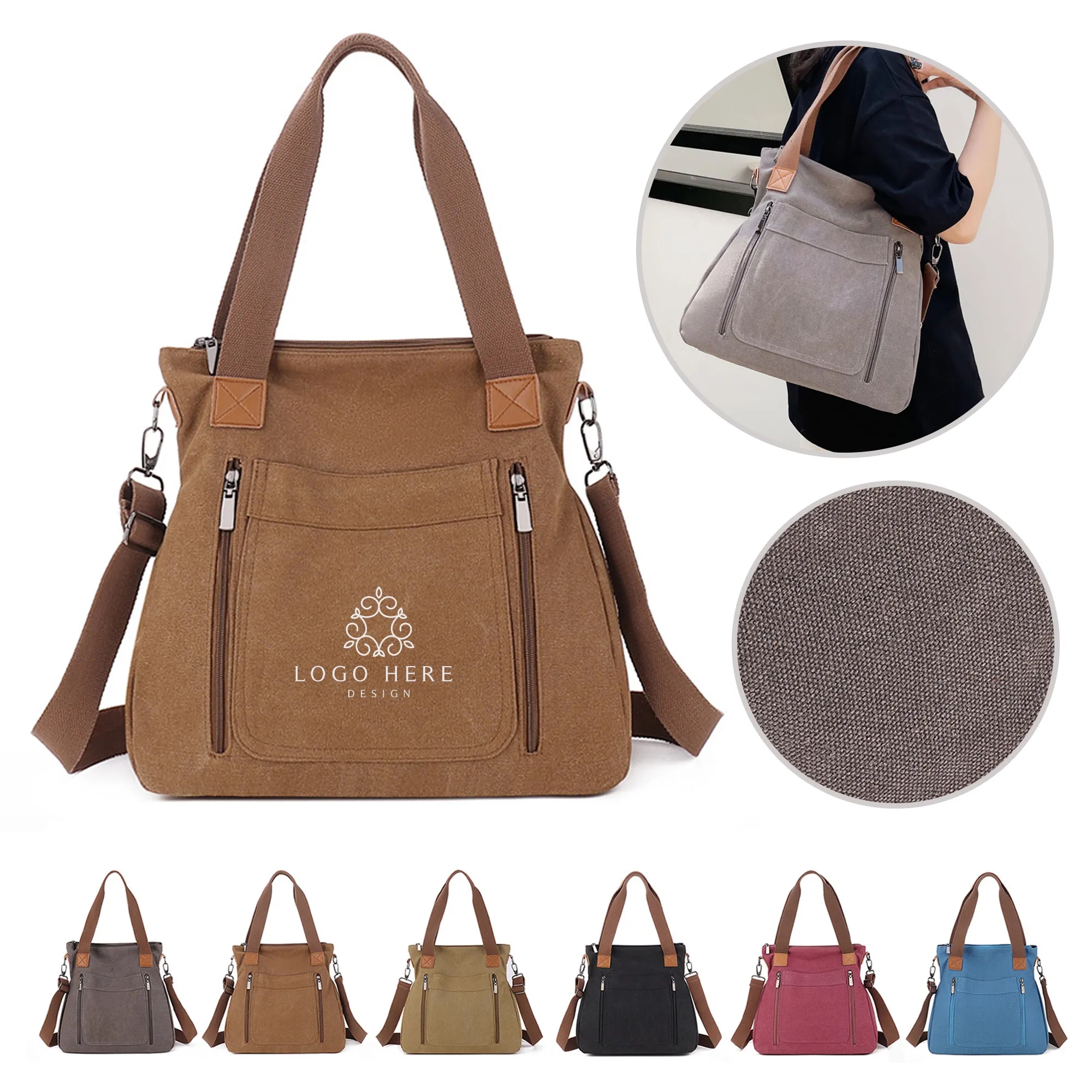 Large Canvas Tote, custom tote bag with logo imprint 1