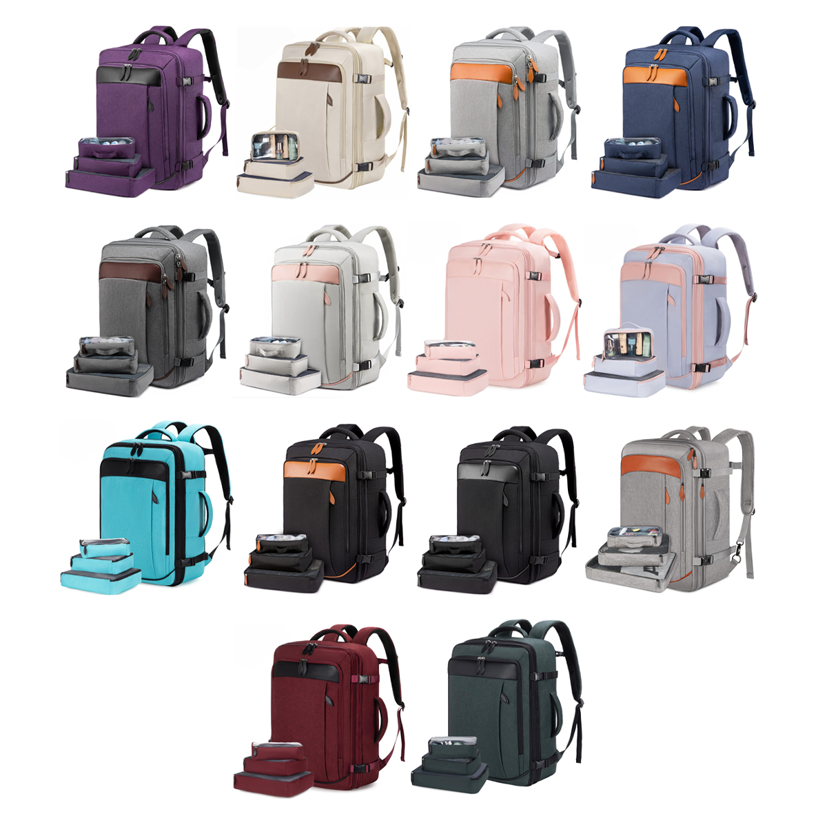 40L Expandable Travel Backpack with Organizer Cubes 2