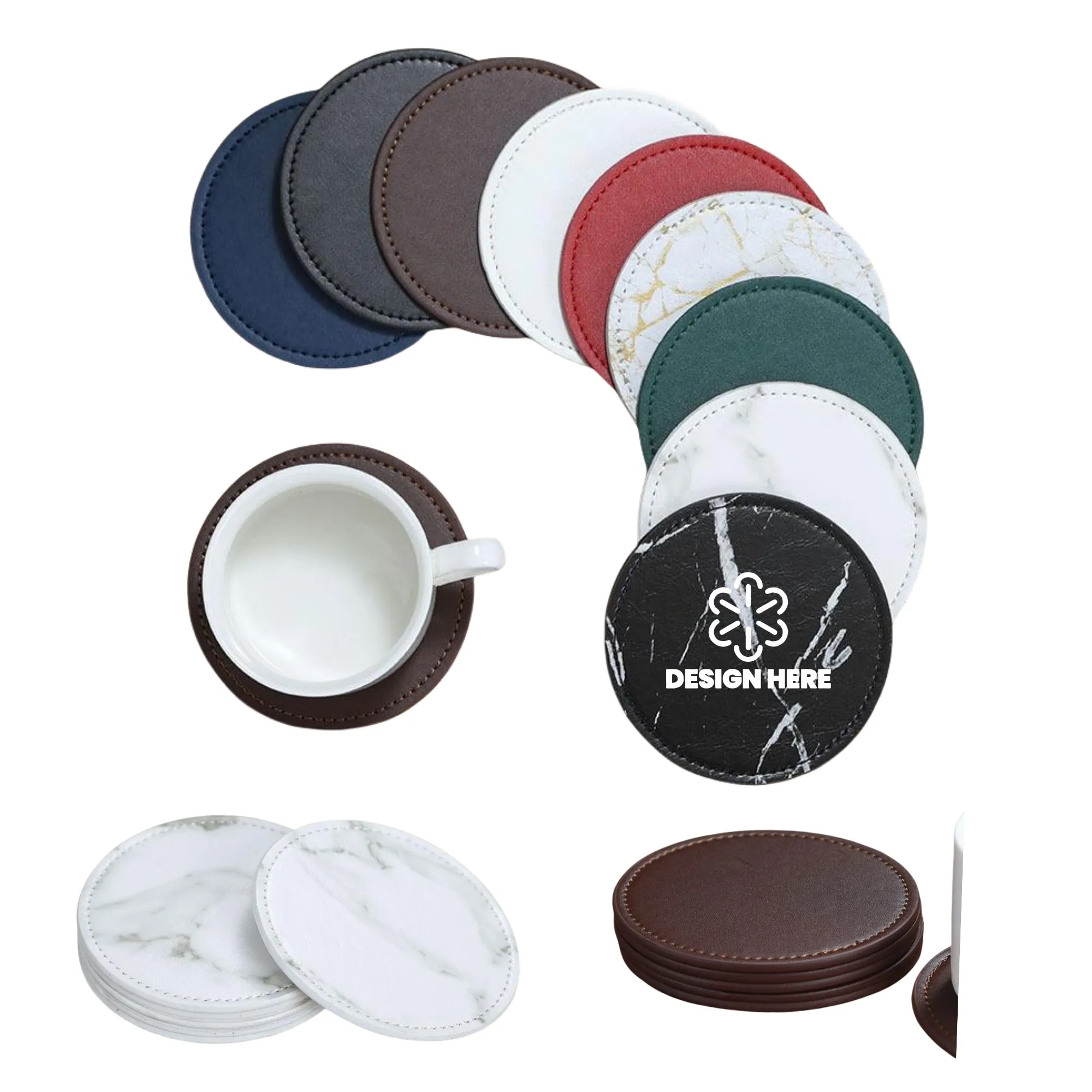 Leather Round Coaster 4