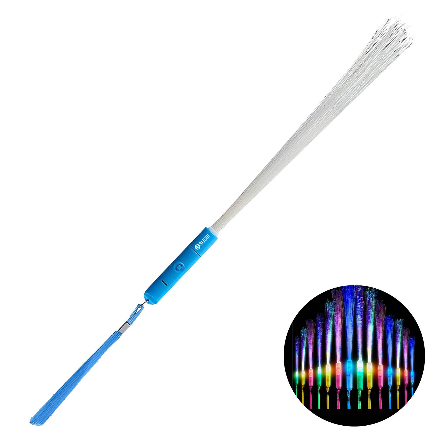 LED Light Up Foam Glow Fibre Wand 10