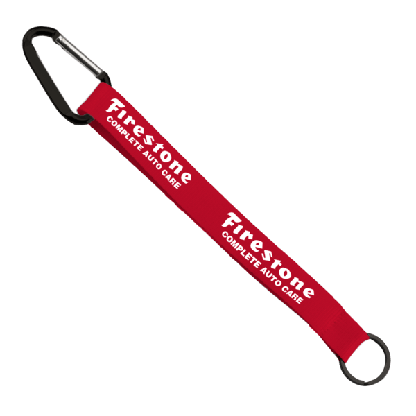 3/4" Sewn Polyester Keychain with Metal Split-Ring and Carabiner 4