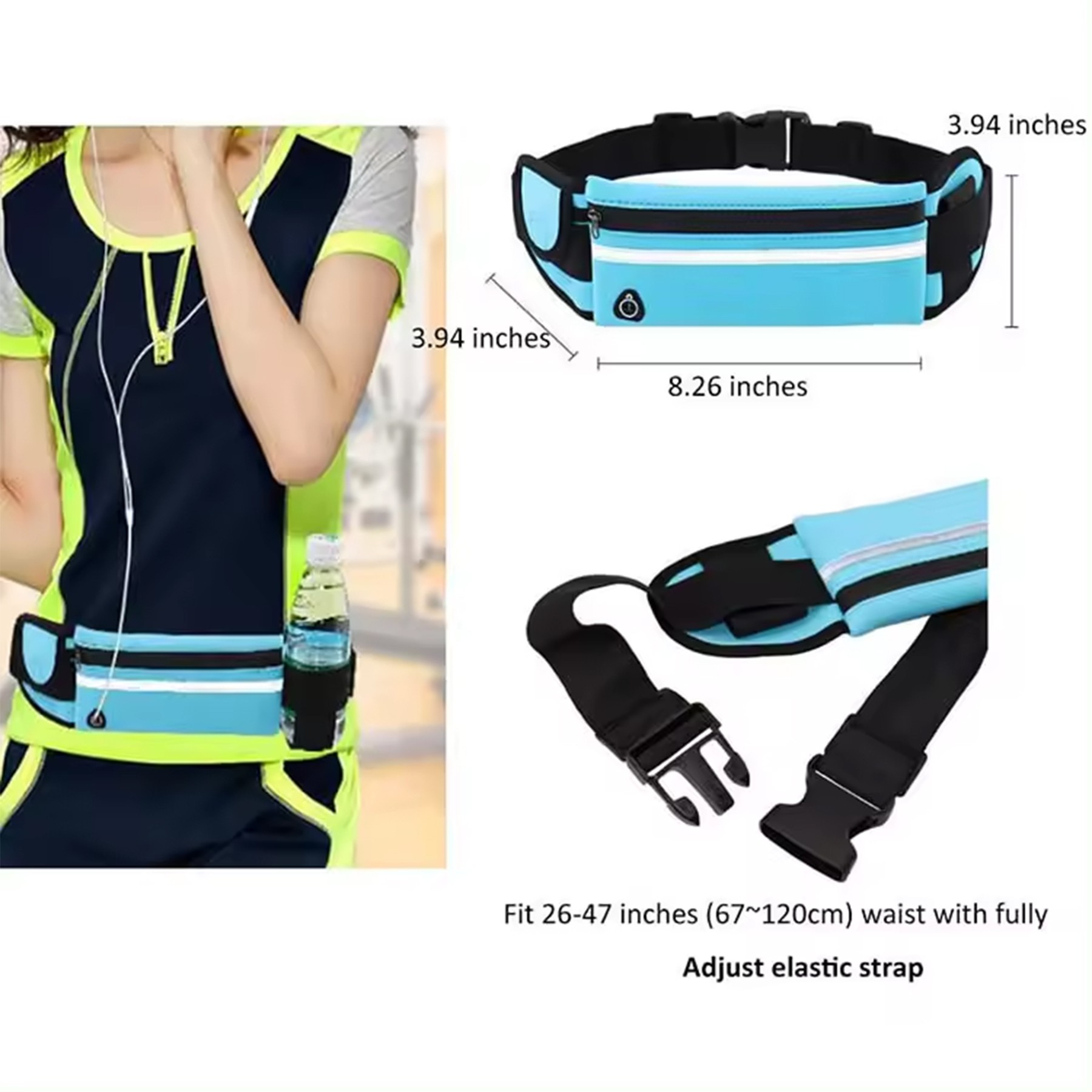 Unisex Sports Reflective Fanny Pack Running Belt Waist Bag 2