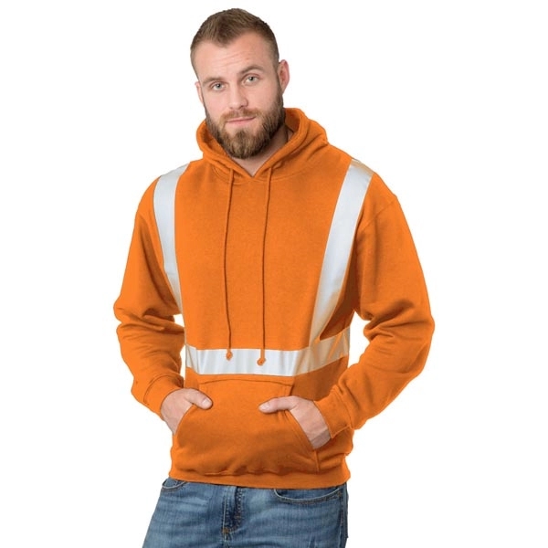 Hi-Vis Pullover Hoodie Solid Striping 2