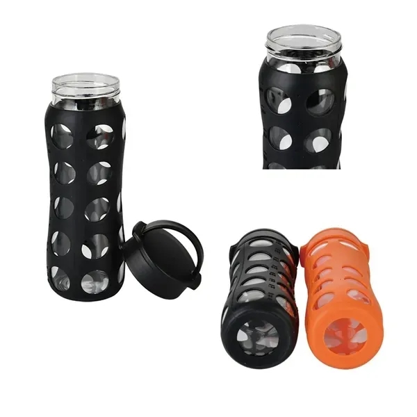 16 oz Glass Cup with Borosilicate and Silicone Sleeve 9