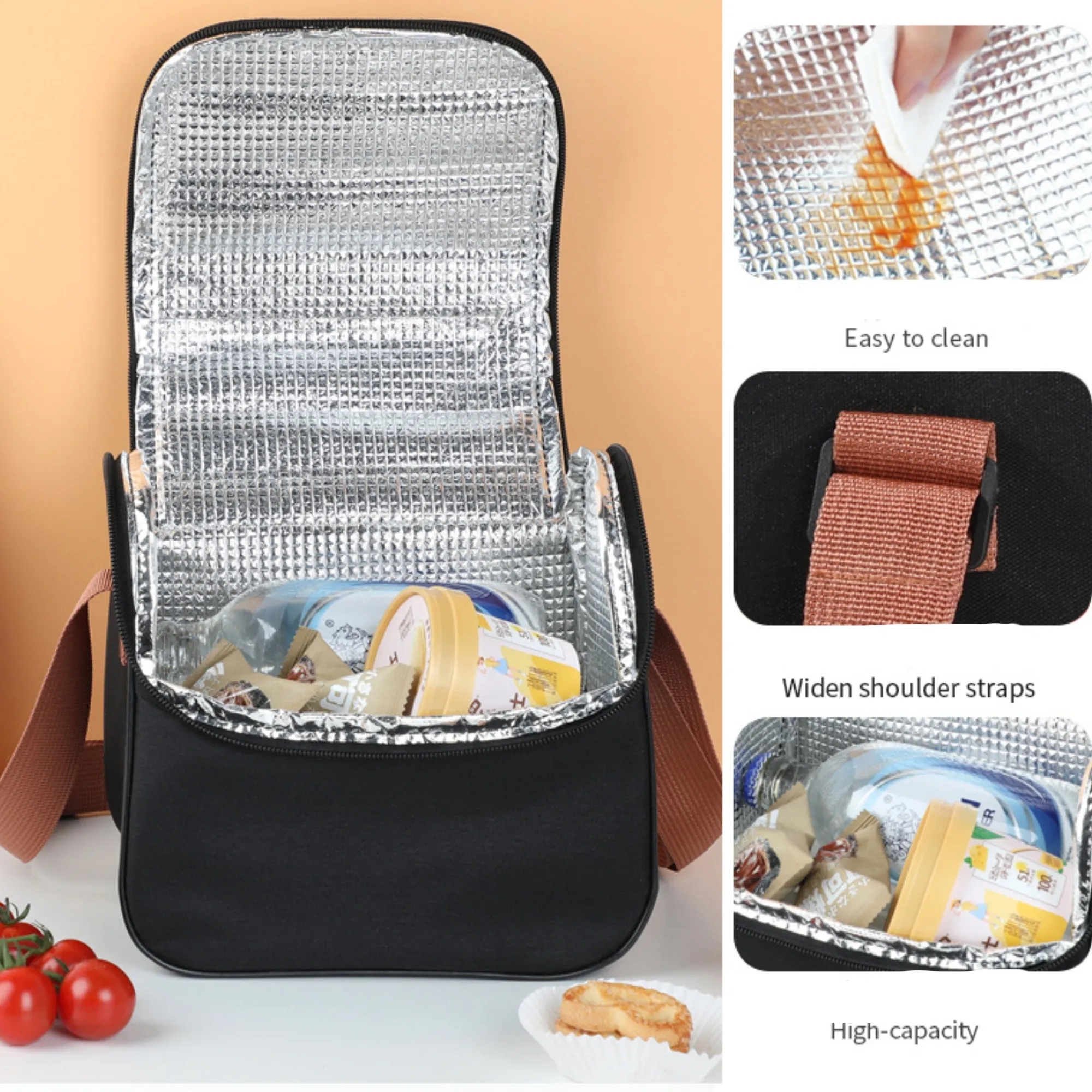 Insulated Thermal Lunch Tote Cooler Bag With Shoulder Strap 5