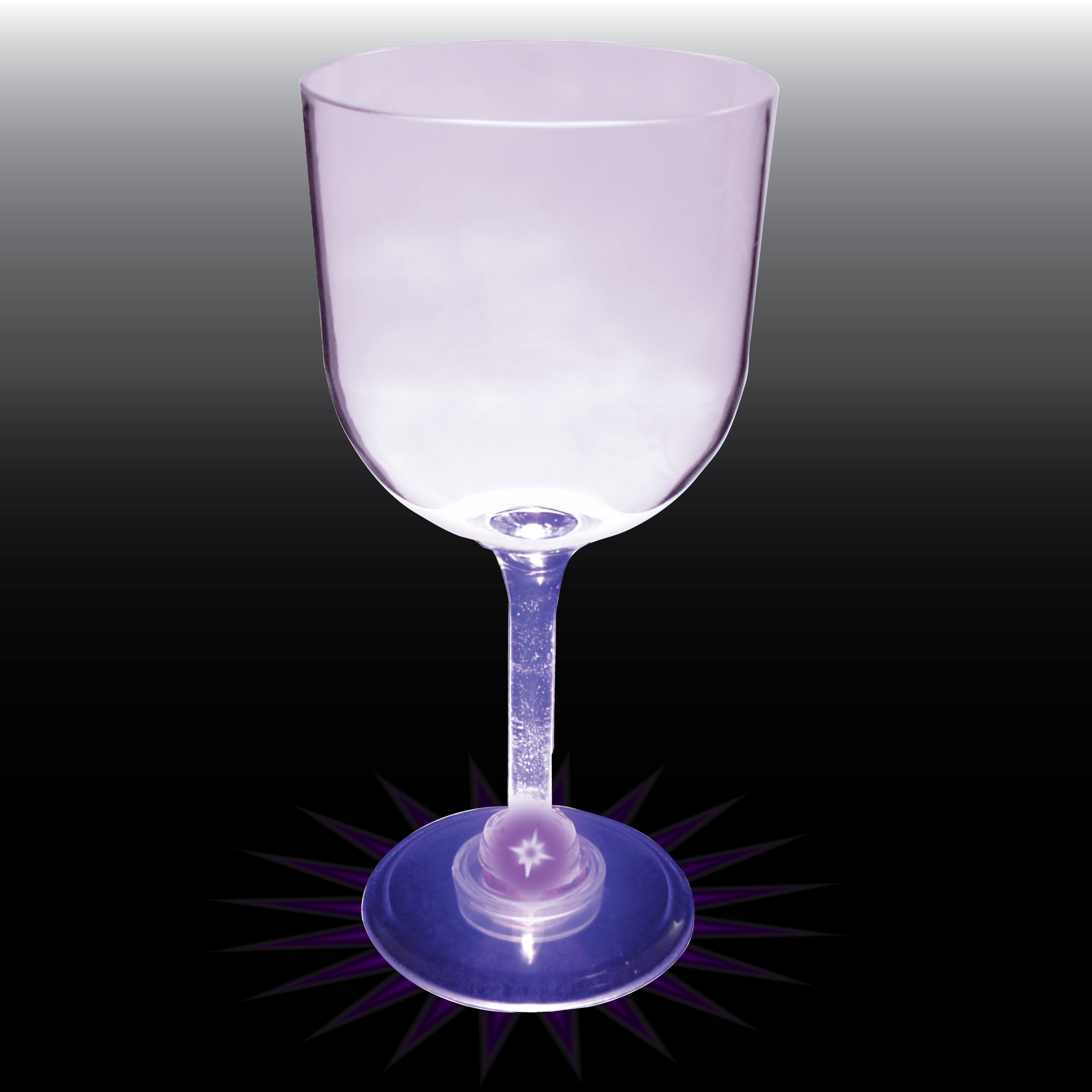 14oz Light Up Standard Stem Plastic Wine Goblet 2