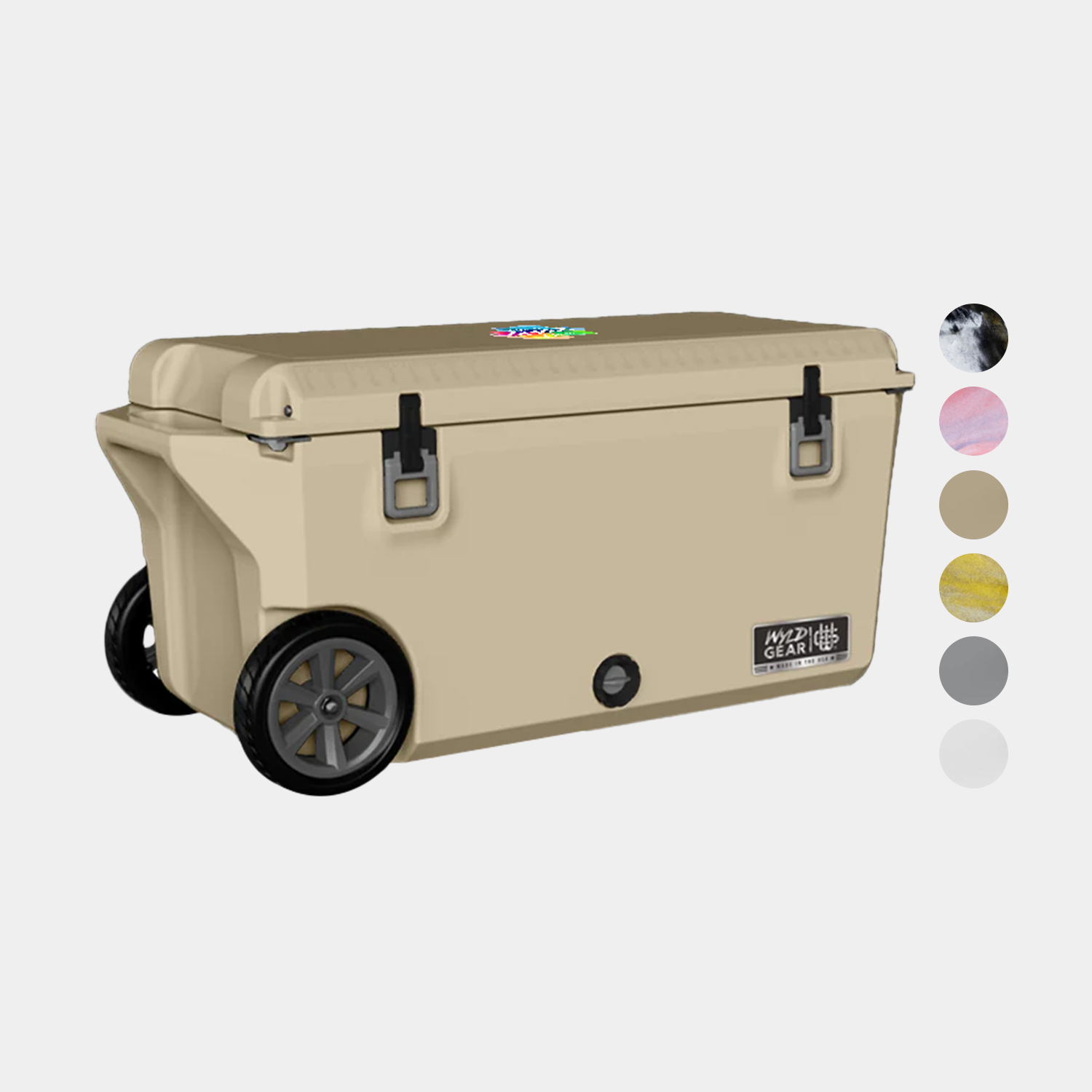 75 QT Wyld Gear® USA-Made Wheeled Hard Cooler Ice Chest (19" x 40") 4