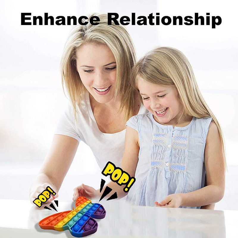 Rainbow Butterfly Push Pop Fidget Toy for Children and Adult 8