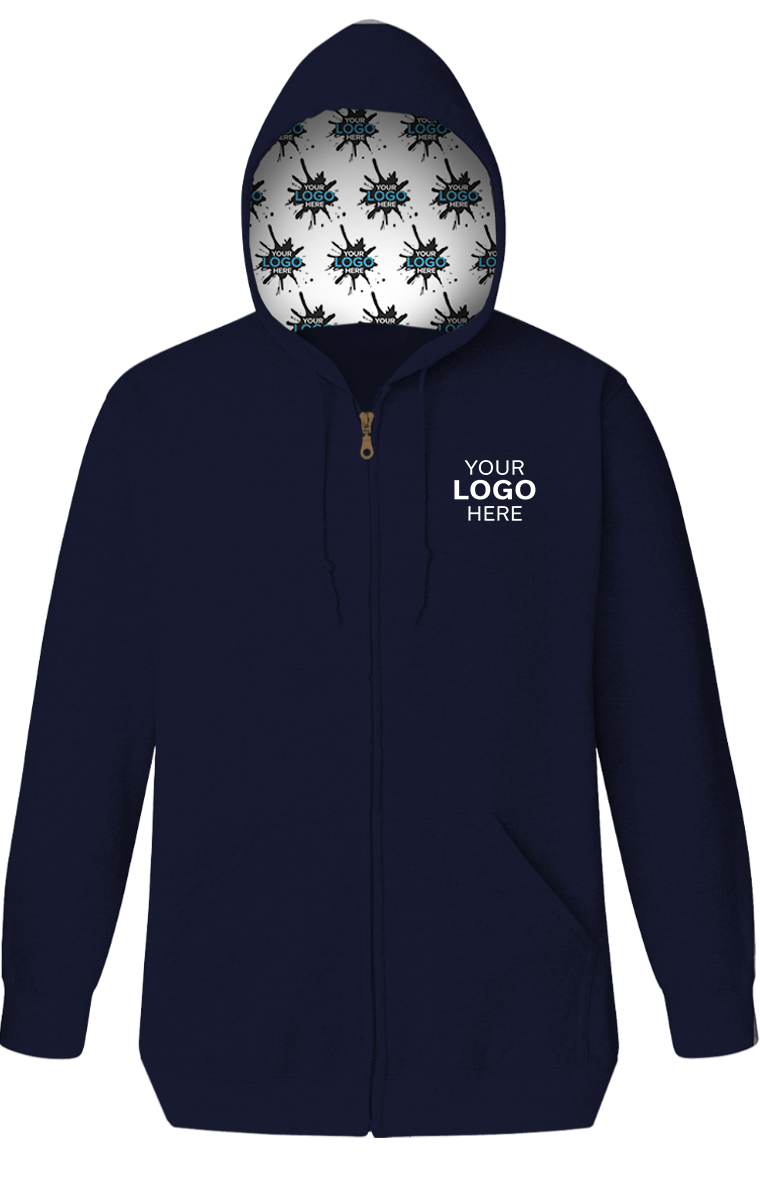 Your Logo Here Adult Fleece Zip Front Hoodie 13