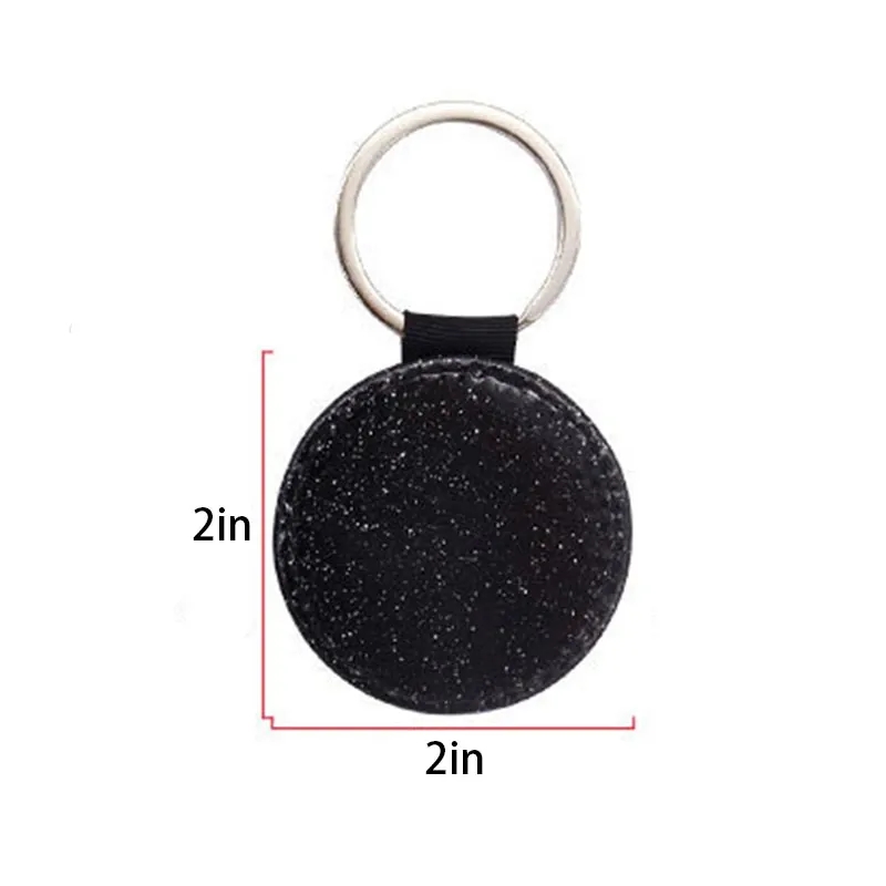 PU Leather Round Keychain 2