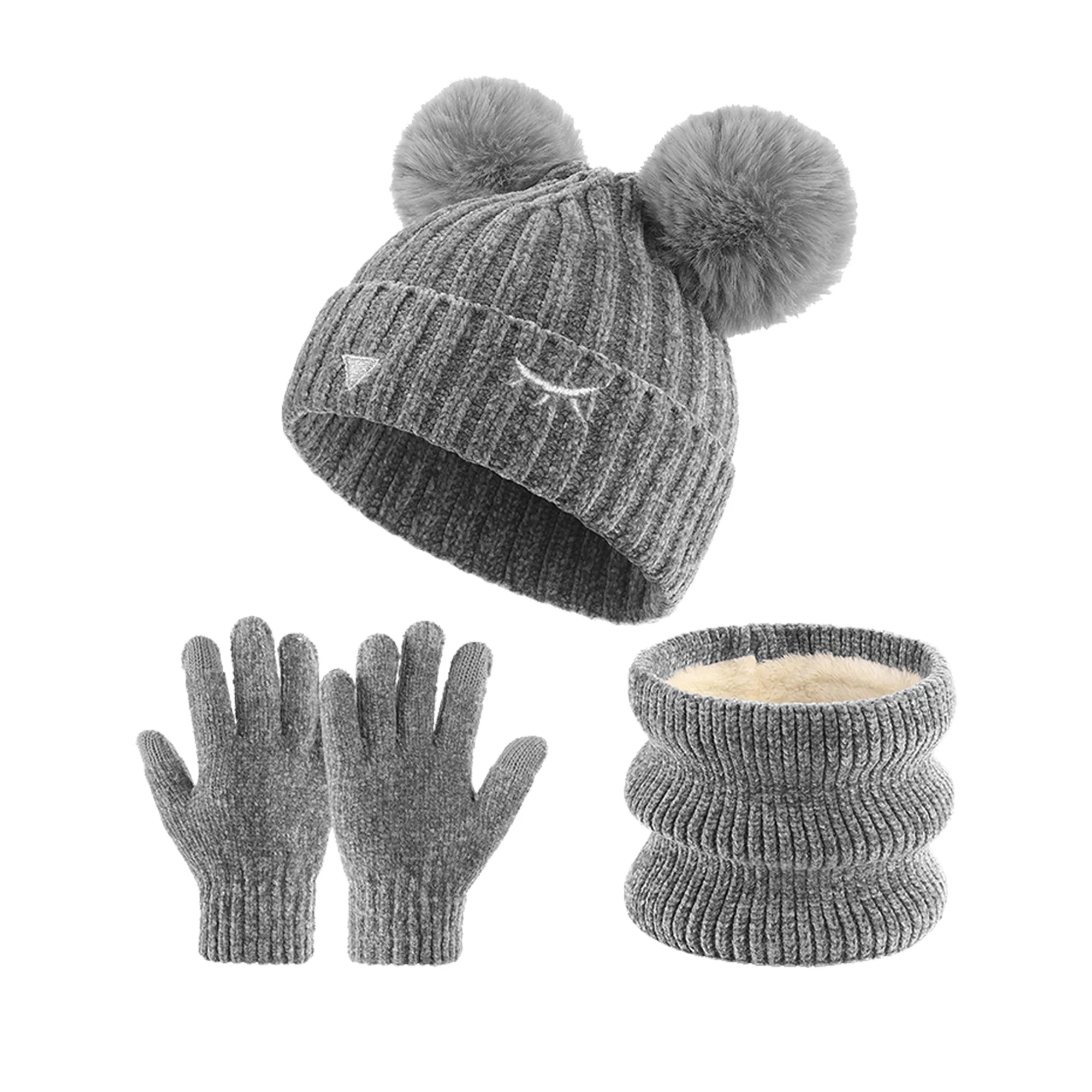 3-in-1 Children's Winter Gloves, Hat And Scarf Set 1