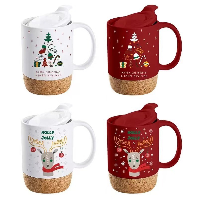 Valentine's Day Christmas Ceramic Coffee Mug With PP Lid 1