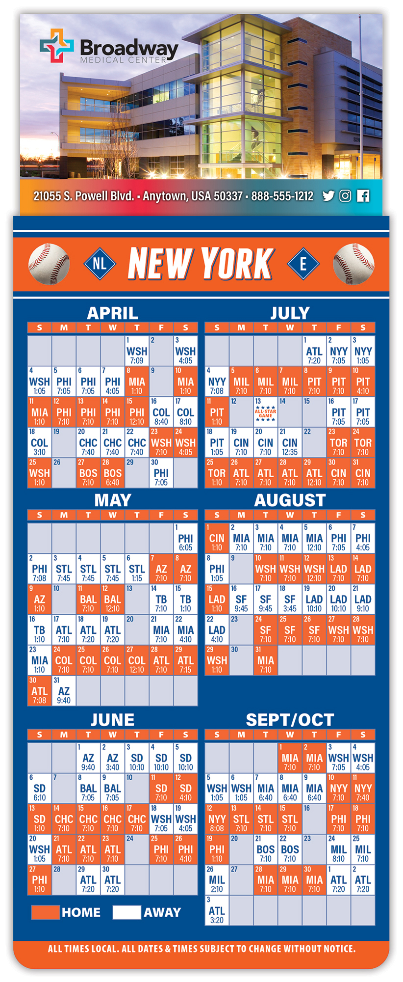 Magna-Card Business Card Magnet - Baseball Schedules (3.5 x 9) 2