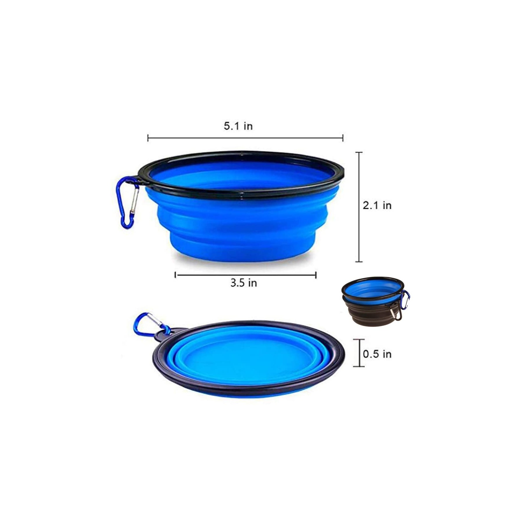 12OZ Silicone Pet Collapsible Dog Bowl with Carabiner 4