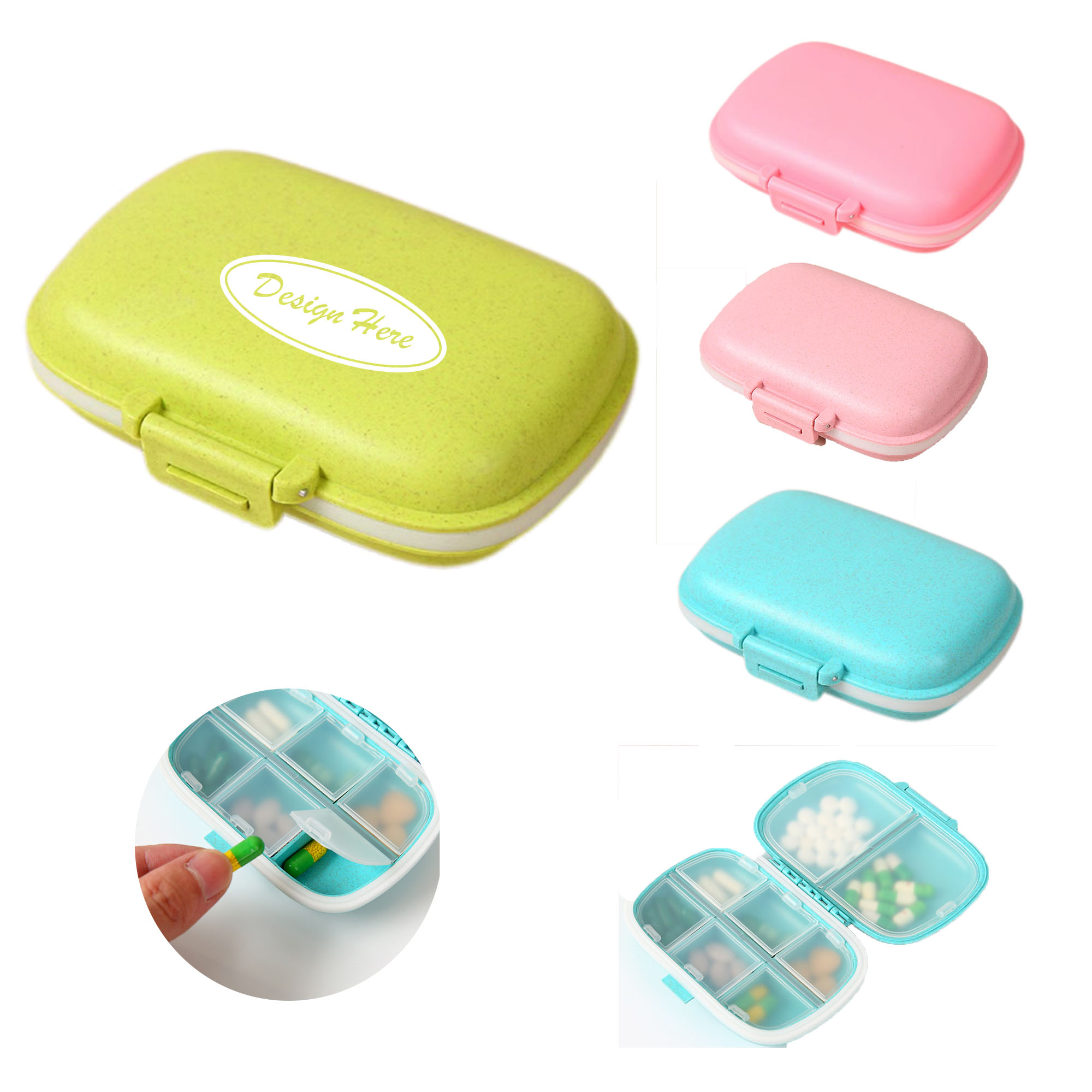 8-Compartment Portable Pill Organizer, Sealed & Moisture-Proof 2