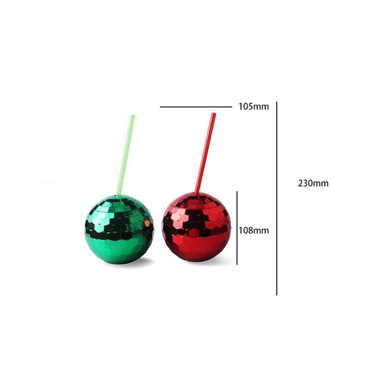 Disco Ball Drinking Cups with Straw 6