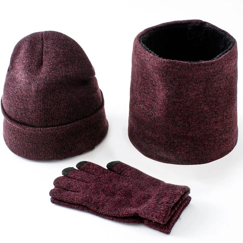 Knitted Scarf Hat and Gloves Set 8