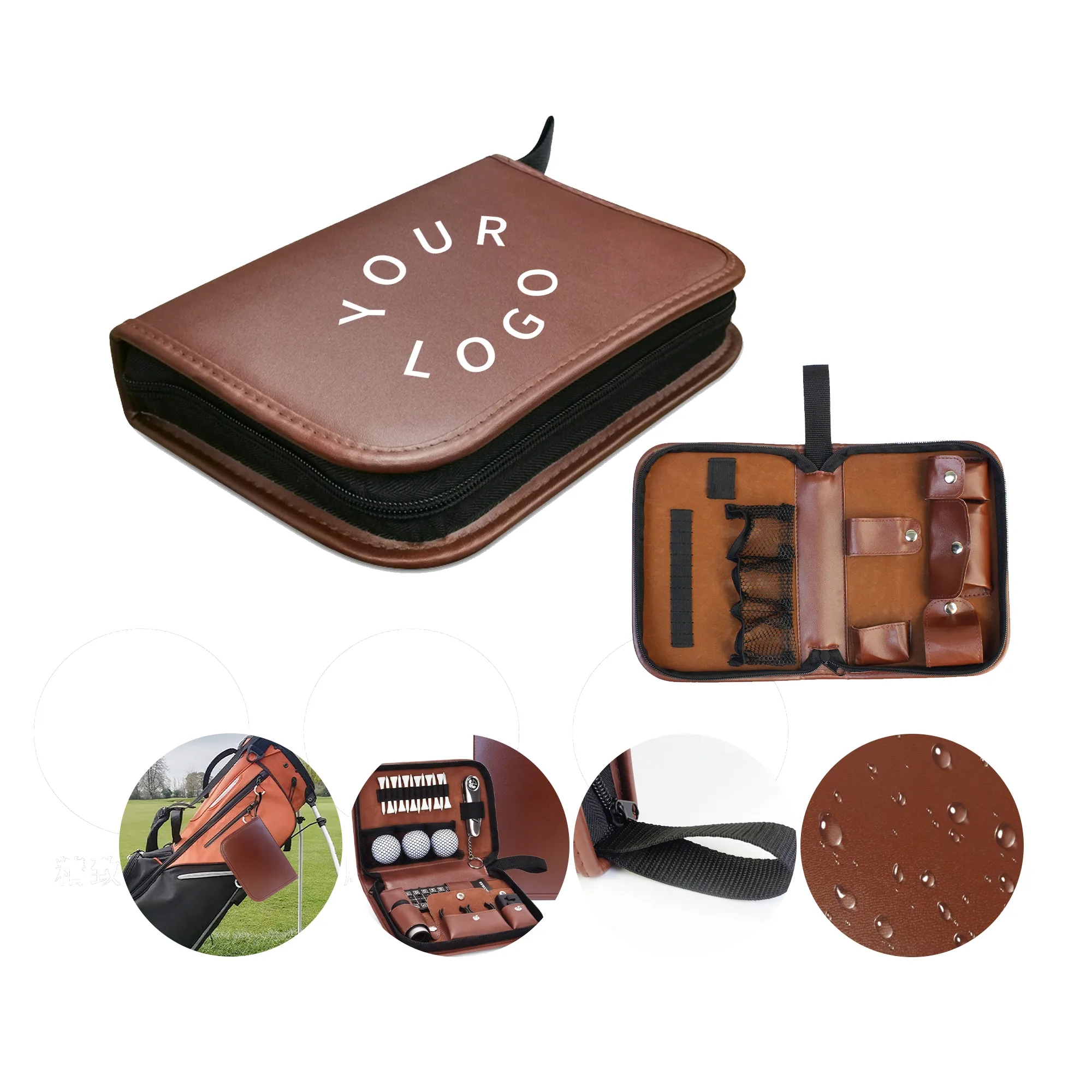 MOQ 25 PU Leather Golf Accessories Bag 2
