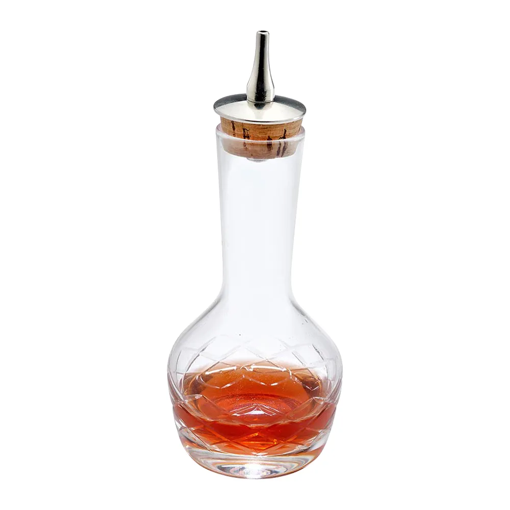 3oz. Glass Bitters Bottle Diamond Design 3