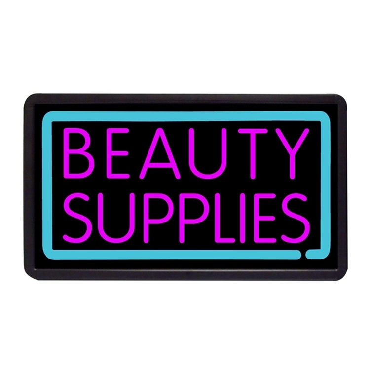 Beauty Supplies 13" x 24" Simulated Neon Sign