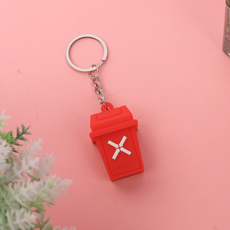 Creative Trash Can Keychain 2
