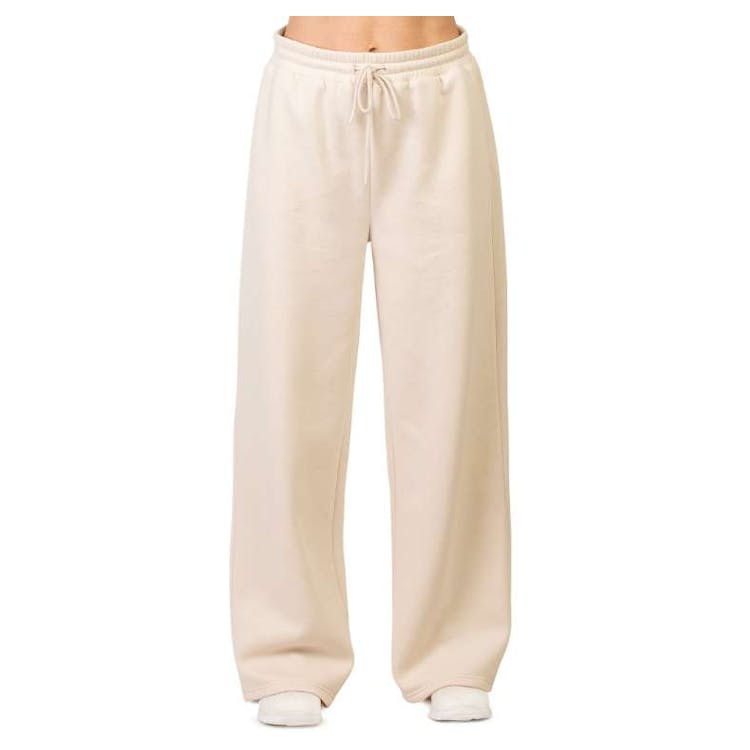 Ladies Fleece Wide-Leg Sweatpants - Medium Oat 2