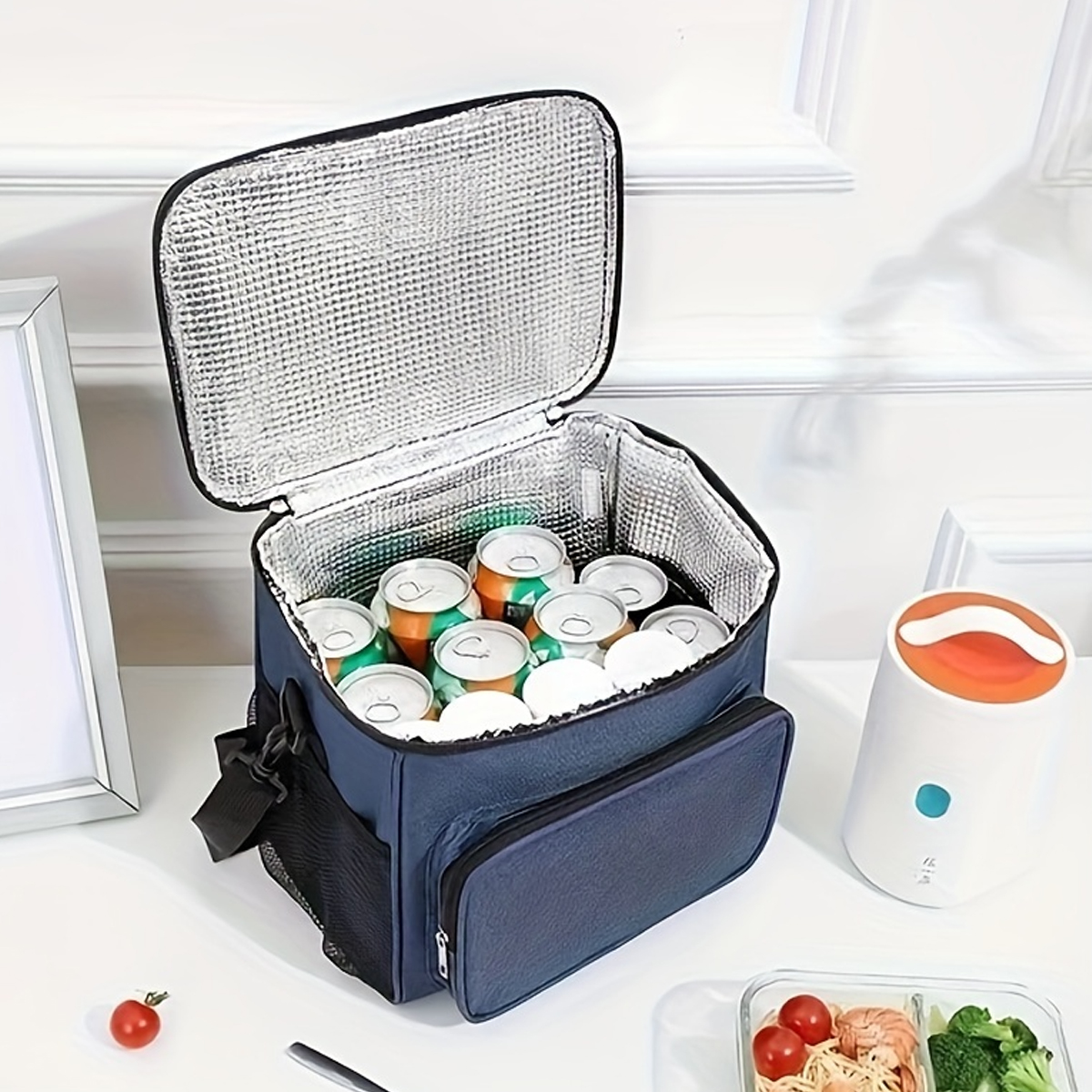 10L Insulated Thermal Lunch Bag with Shoulder Strap 4