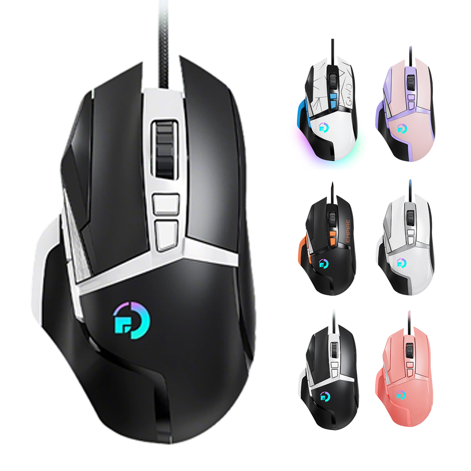 Ergonomic Wired Gaming Mouse w/ RGB Lighting 5