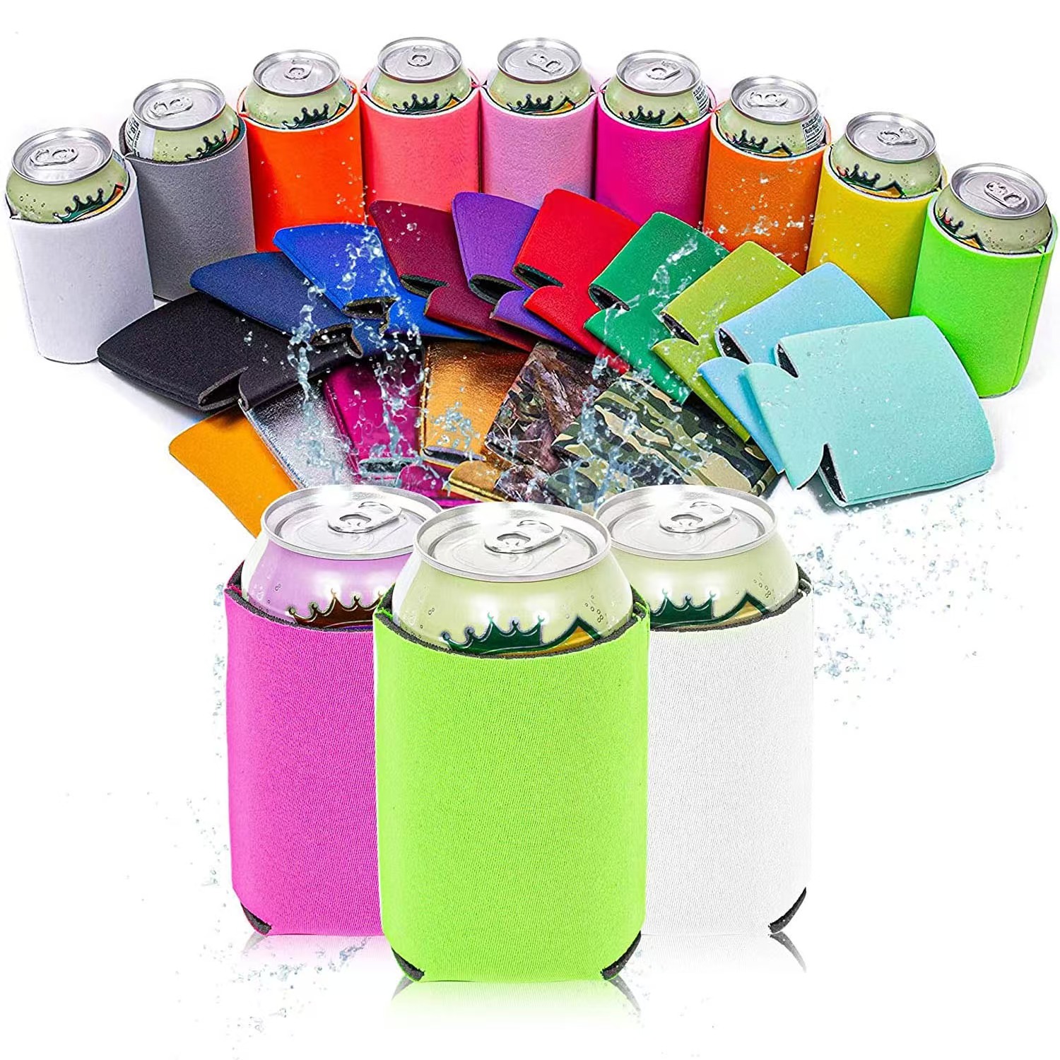 Insulated Neoprene Can Cooler Sleeve, custom koozie with logo imprint 2