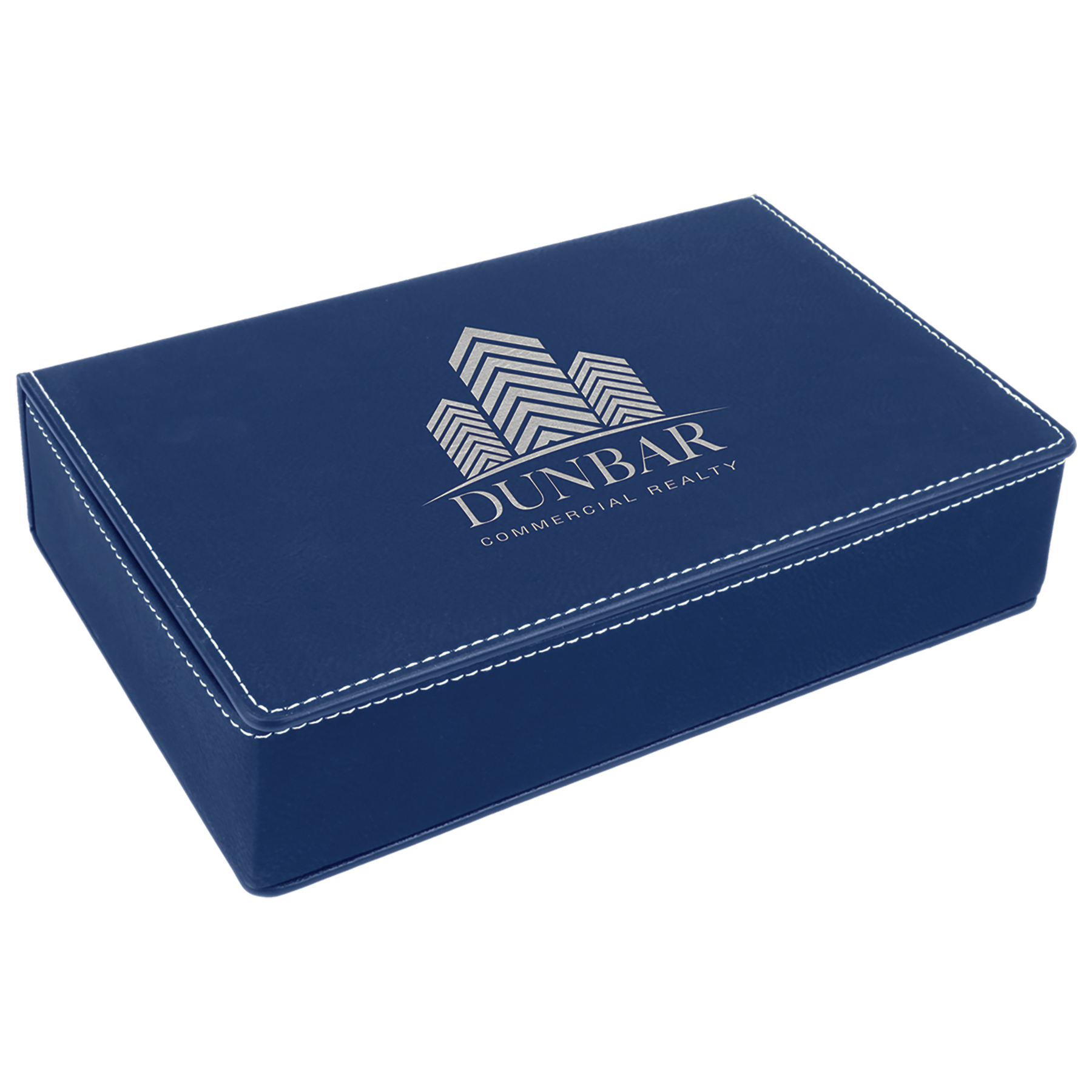 Stainless Steel Blue/Silver Leatherette Flask Gift Set 2