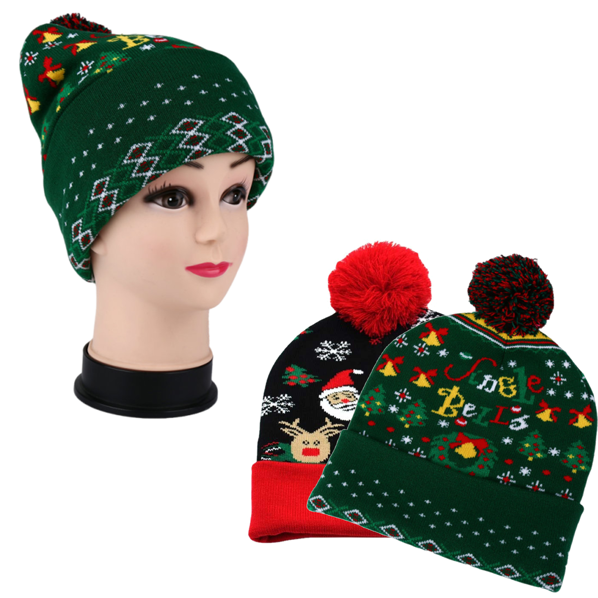 Customizable Festive Pom Beanie for Gifts 1