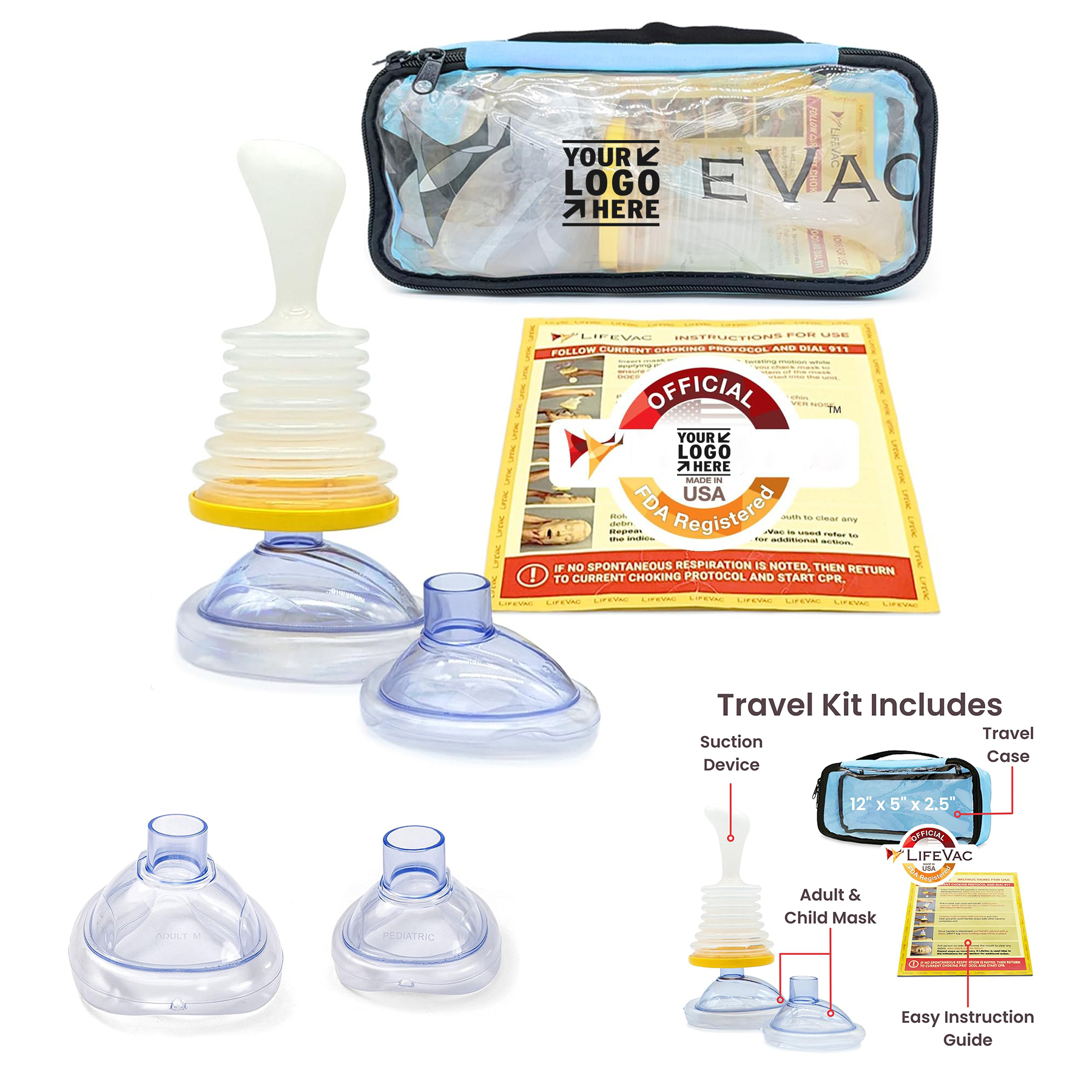 Kids Adults Travel Choking Rescue Device Portable Suction First Aid Kit  2