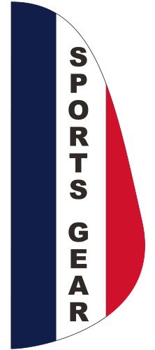 "SPORTS GEAR" 3' x 8' Message Feather Flag 1