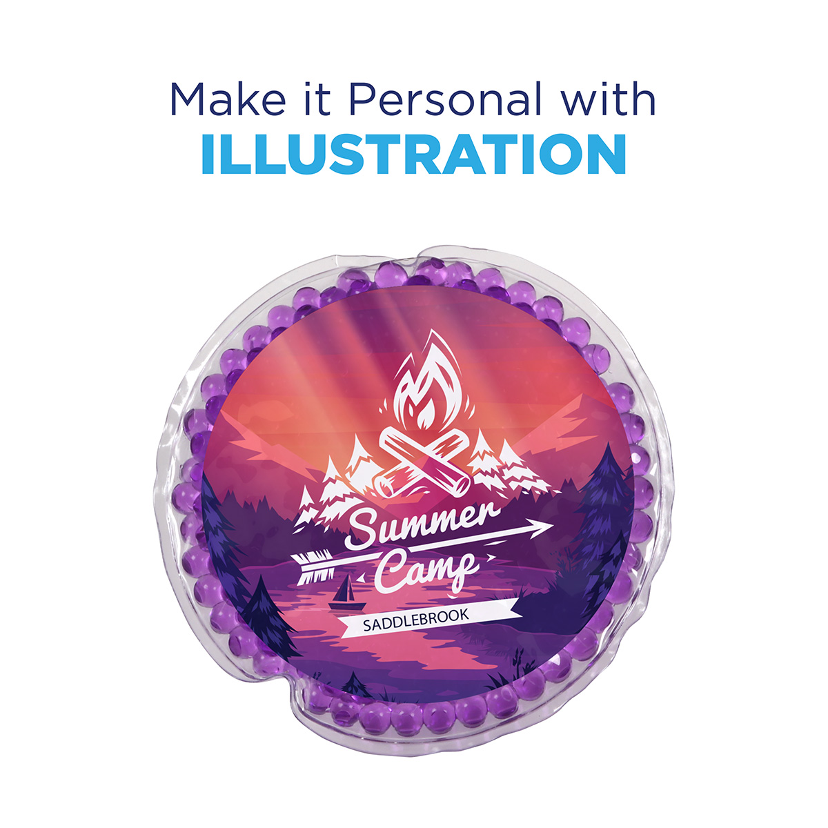 Full-Color Round Aqua Pearls™ Hot/Cold Pack 35