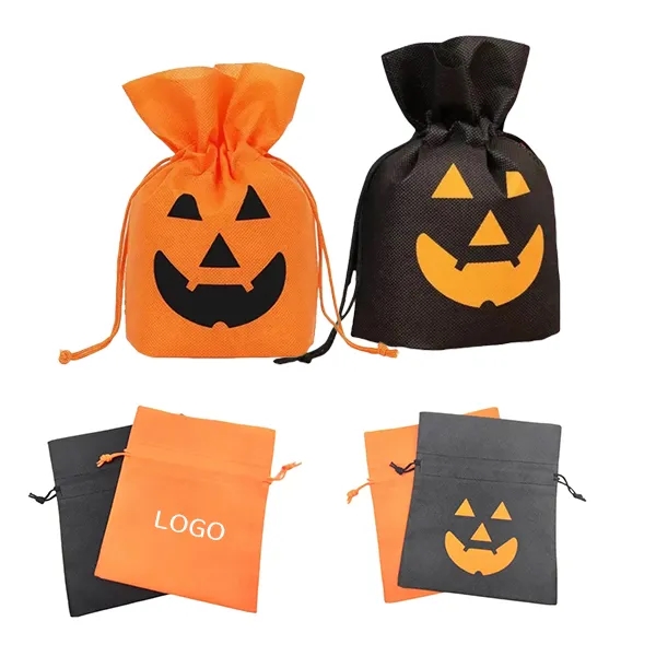 Pumpkin Halloween Candy Snack Bag with Drawstring Pouch 4