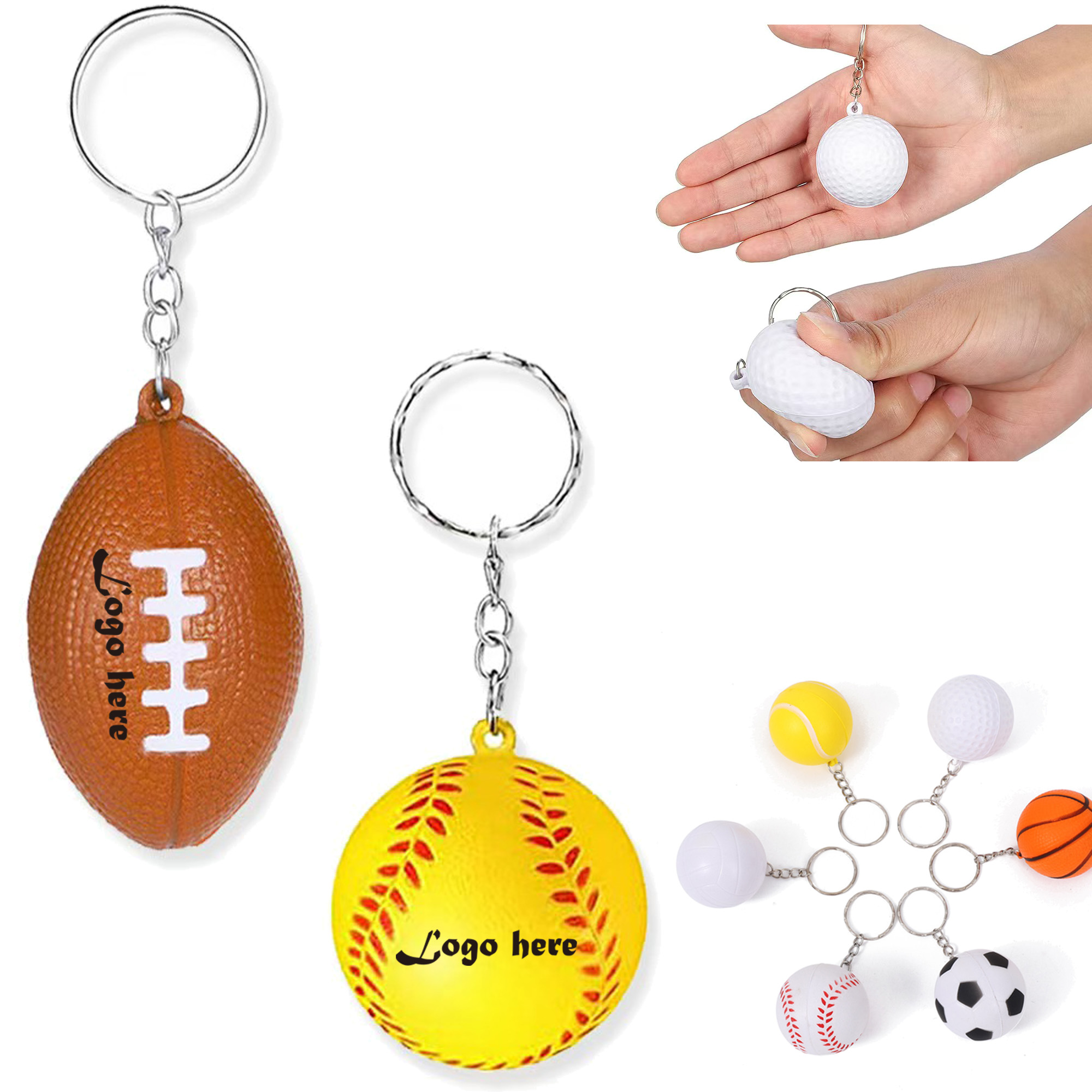 Soft Squeezable Fidget Toy Balls Keychain 2