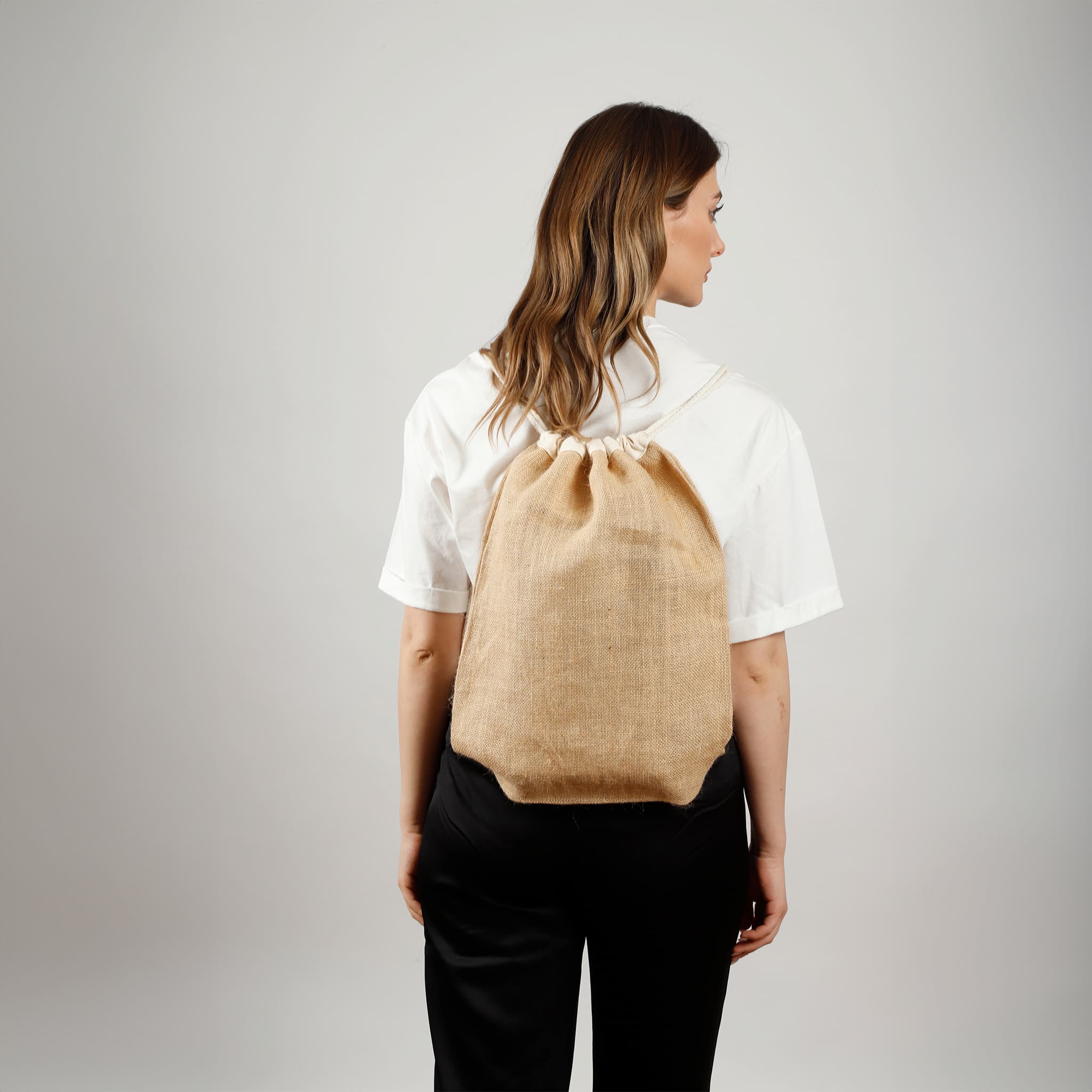 Jute Drawstring Backpack 8