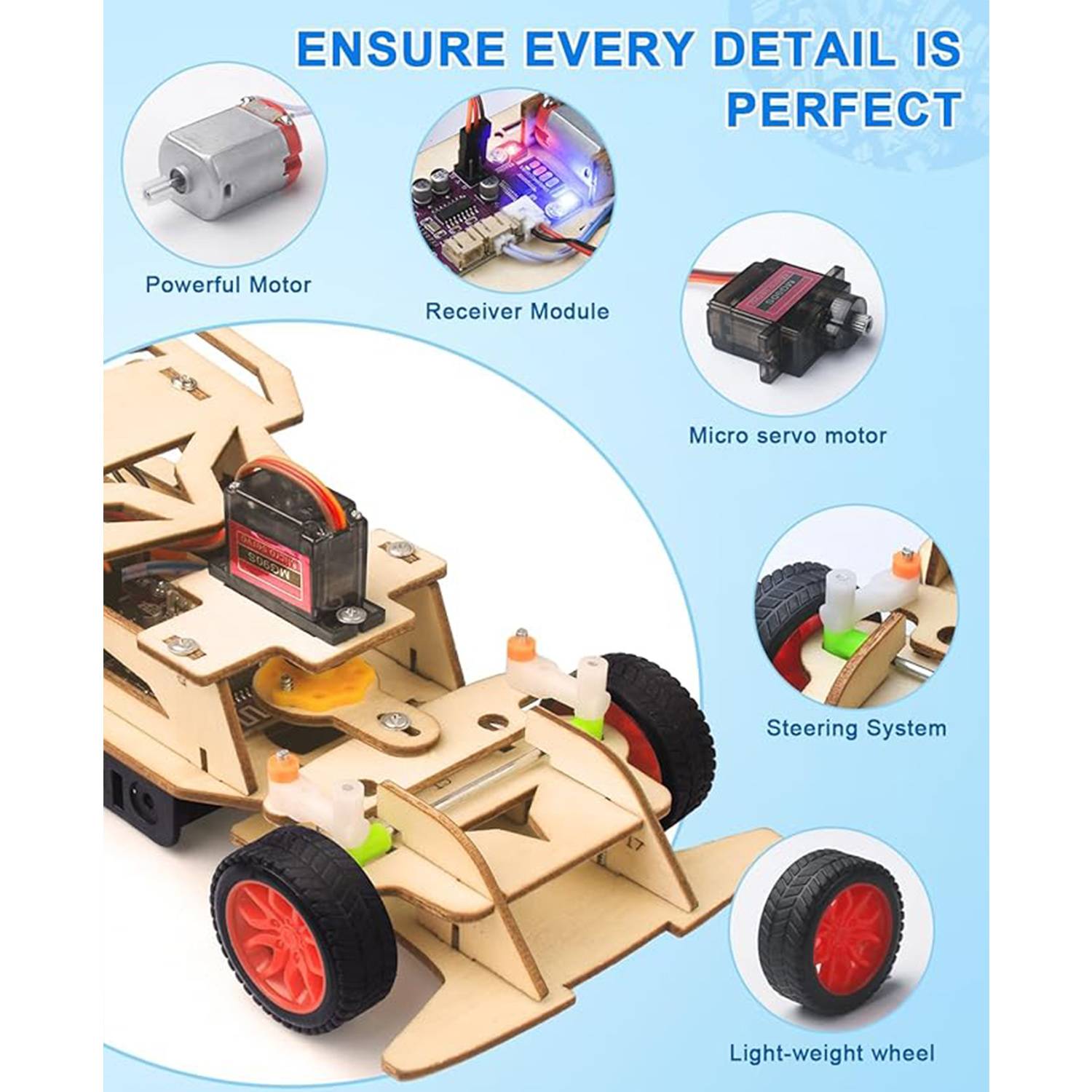 Wooden Jigsaw Puzzle Remote Control Car Toy 8