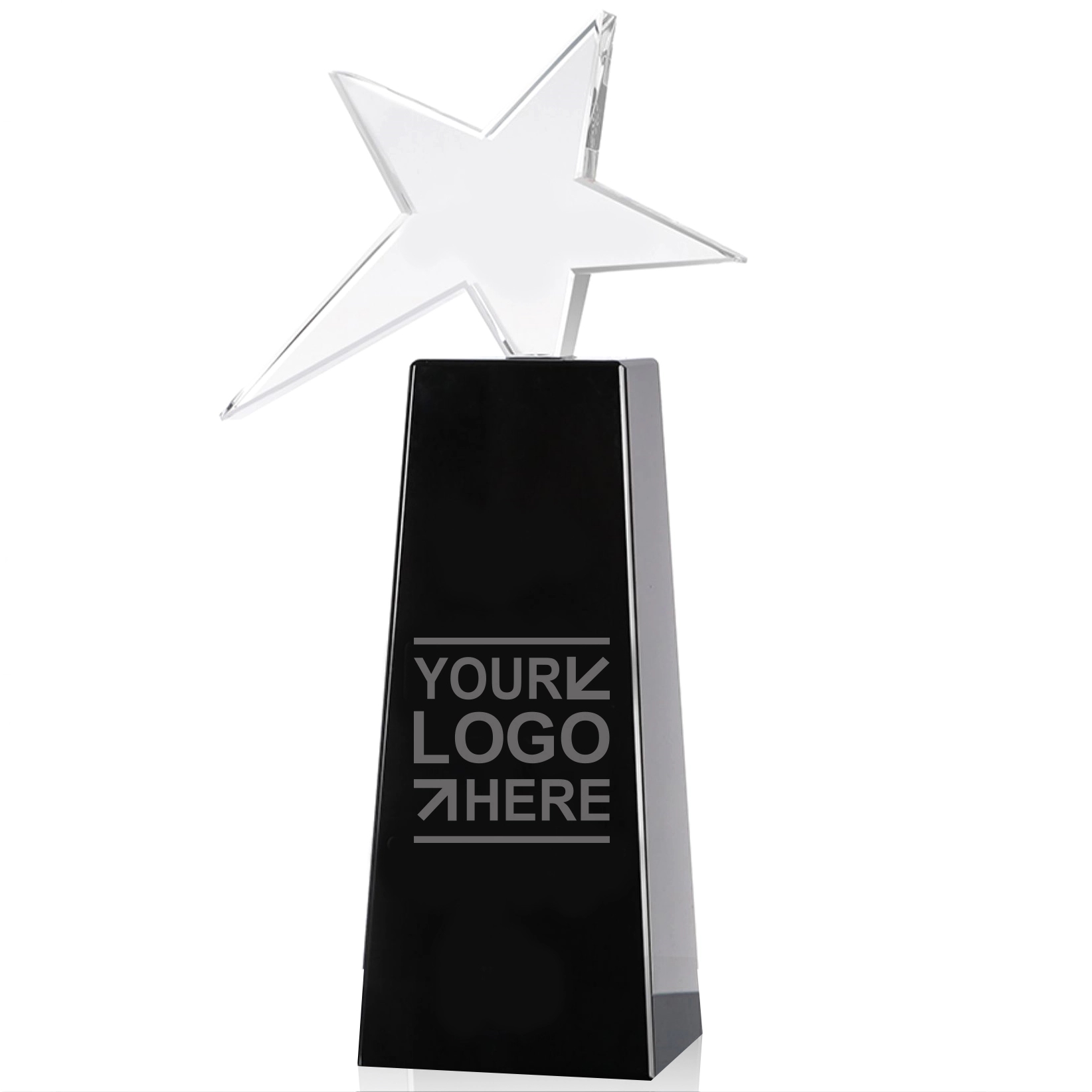 Standing star crystal Award-black base 3