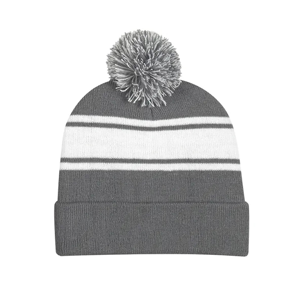 Knit Stripe Comfy Beanie/Scarf Combo 10