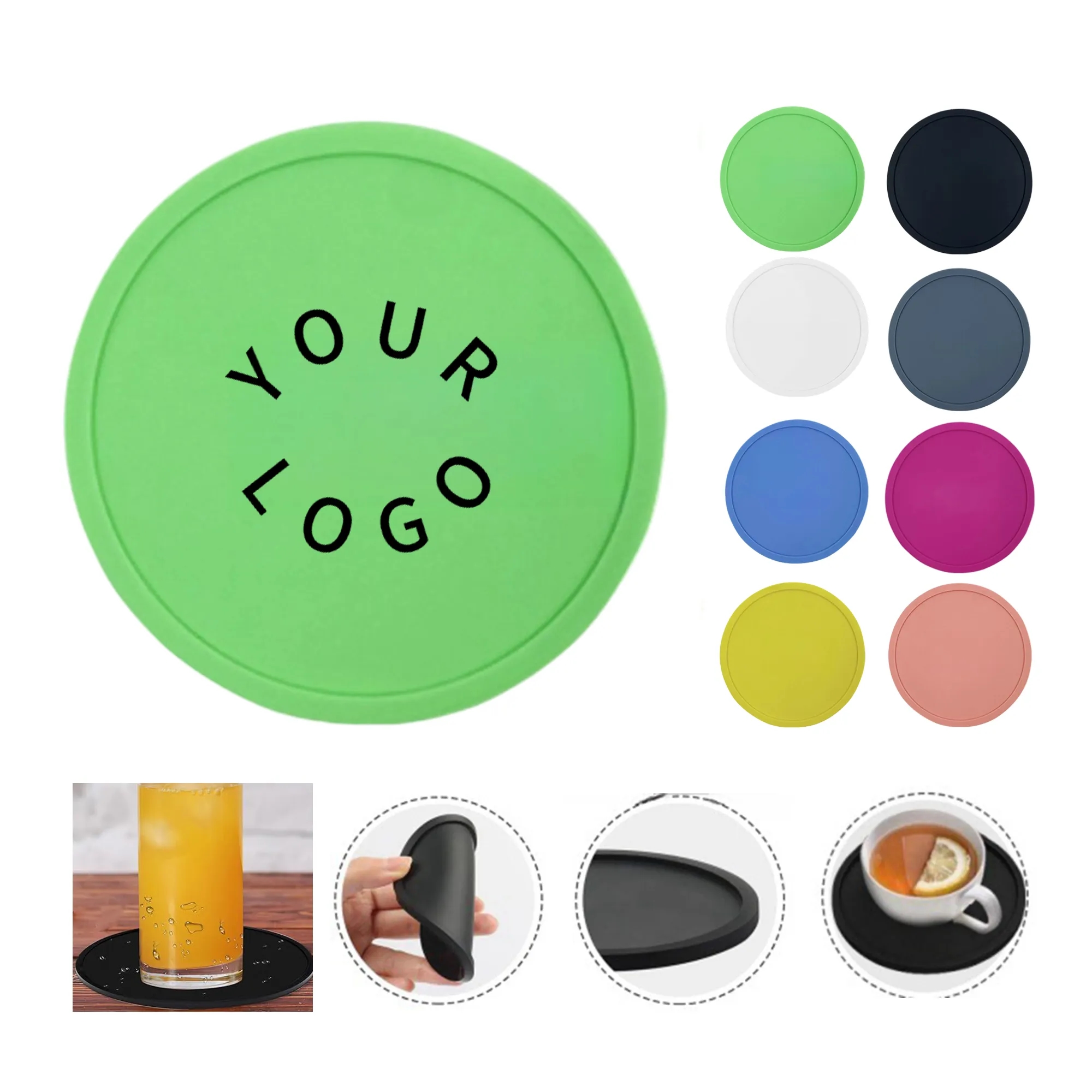 Round Silicone Coaster with Spill Resistant Design 6